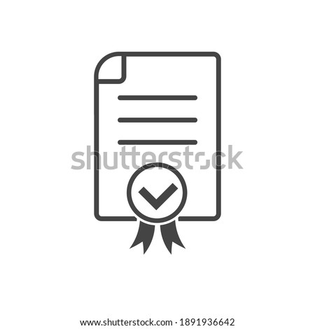 Approve certificate icon on white isolated background.