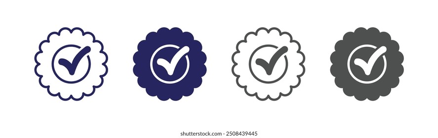 genehmigen zertifizierte Checkliste Rosette Symbol Vektordesign