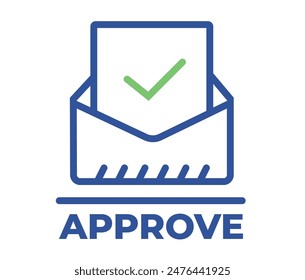Apruebe el concepto de icono de logotipo de marca de verificación lista de verificación. Ilustración de Diseño gráfico plano de Vector
