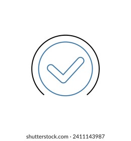 aprobar el icono de línea de concepto. Ilustración de elemento simple. aprobar el diseño de símbolos de esquema de concepto.