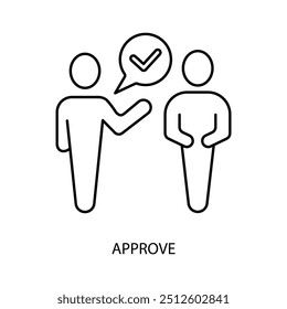 approve concept line icon. Simple element illustration. approve concept outline symbol design.