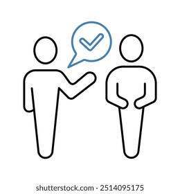 ícone aprovar linha de conceito. Ilustração de elemento simples. aprove o design do símbolo de estrutura de tópicos do conceito.