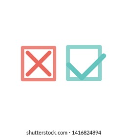 Approve and disapprove, do and don’t, check, tick icon isolated for web and mobile.Pixel perfect icon.