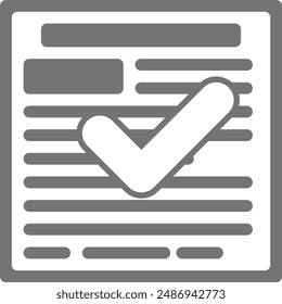 approve document line vector icon