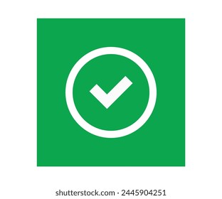 Approve or enable green button. User interface design. Vector illustration.	