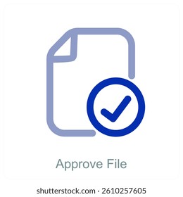 Approve File and document icon concept