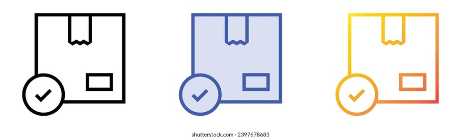 approve icon. Linear, Blue Fill and Gradient Style Design Isolated On White Background