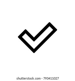 Approve icon for simple flat style ui design.