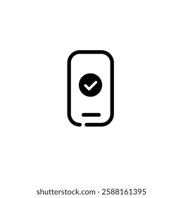 Approve icon with vector line art . Sign and symbol. Clip art, minimalist simple outline. Hand drawing technology illustration. Sticker print design