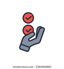 icono de aprobación. vector.Curso editable.Signo de estilo lineal para uso de diseño web,logotipo.Ilustración de símbolo.