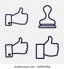 Approve icons set. set of 4 approve outline icons such as stamp