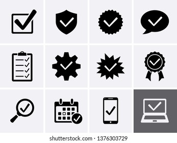 Approve Icons set. Vector Icons as Check List