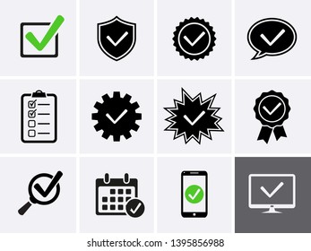 Approve Icons set. Vector Icons as Check List