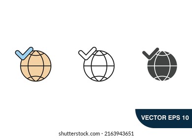 Aprobar elementos vectoriales de iconos para la web infográfica