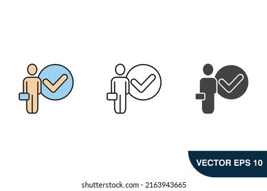 Approve icons  symbol vector elements for infographic web