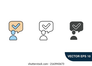 Approve icons  symbol vector elements for infographic web