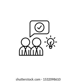 Approve idea icon. Simple line, outline vector of team work idea icons for ui and ux, website or mobile application
