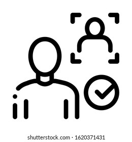 Approve Identity Icon Vector. Outline Approve Identity Sign. Isolated Contour Symbol Illustration