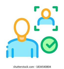 Approve Identity Icon Vector. Outline Approve Identity Sign. Isolated Contour Symbol Illustration