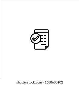 approve invoice, document outline icon illustration- Vector