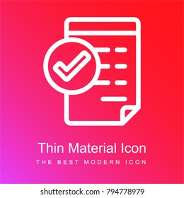 Approve Invoice red and pink gradient material white icon minimal design