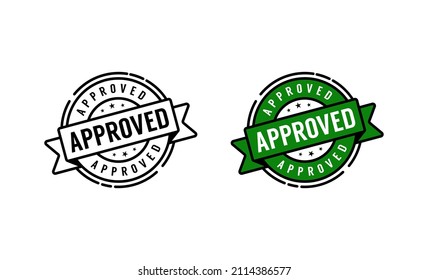 Approve label stamp logo design template with green color