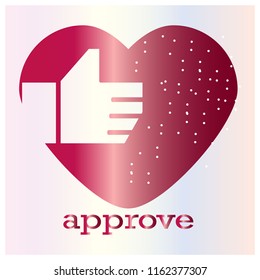 approve is like and love vector