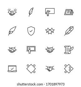 Approve line icon set. Collection of vector symbol in trendy flat style on white background. Approve sings for design.