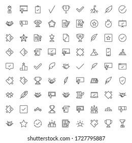 Approve line icon set. Collection of vector symbol in trendy flat style on white background. Approve sings for design.