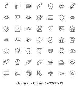 Approve line icon set. Collection of vector symbol in trendy flat style on white background. Approve sings for design.
