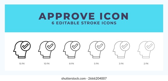 Aprueba la Ilustración vectorial del icono de línea en estilo de moda.