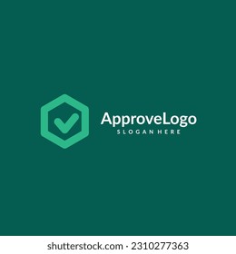 approve logo with hexagon logo design