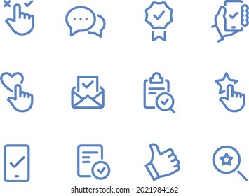 Aprobar diseño vectorial de iconos de marca 