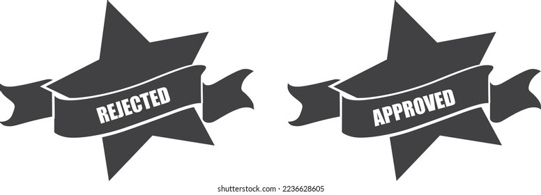 Approve and not approve icon, accepted and rejected icon black vector