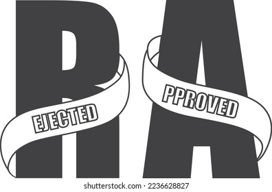 Approve and not approve icon, accepted and rejected icon black vector
