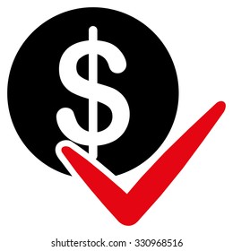 Approve Payments vector icon. Style is flat symbol, rounded angles, white background.
