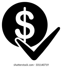 Approve Payments vector icon. Style is flat black symbol, rounded angles, white background.
