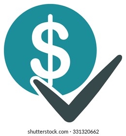 Approve Payments vector icon. Style is flat bicolor soft blue symbol, rounded angles, white background.
