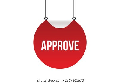 Approve red vector banner illustration isolated on white background