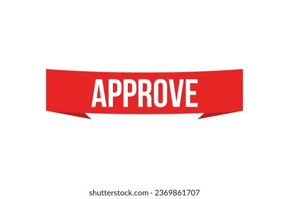 Aprobar ilustración de banner vectorial rojo aislada en fondo blanco