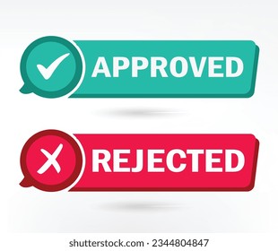 Approve Reject button. Approved and rejected label