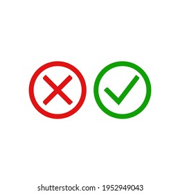 Approve and Reject icon flat vector illustration
