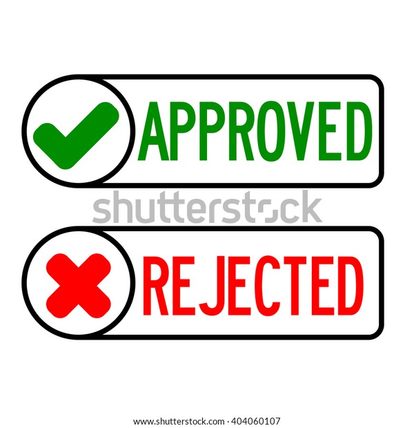 Approve and reject icon on white background
