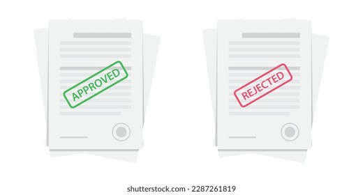 Approve and rejected documents. Business concept