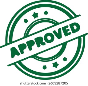 approve round stamp green design