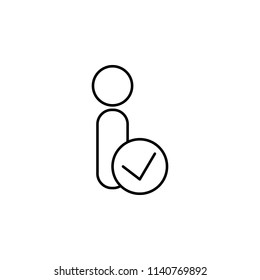 approve a shot icon. Element of communication icon for mobile concept and web apps. Thin line approve a shot icon can be used for web and mobile