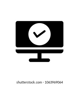 Approve sign icon vector , check symbol vector illustration for web and mobil app isolated on grey background