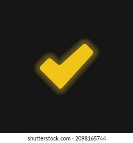 Approve Signal yellow glowing neon icon