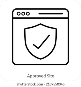 Approve Site And Webpage Icon Concept