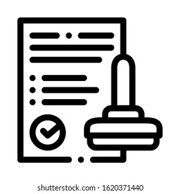 Approve Stamp Icon Vector. Outline Approve Stamp Sign. Isolated Contour Symbol Illustration